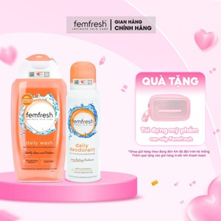 [COMBO TƯƠI MÁT] DDVS Femfresh Daily Intimate Wash + Xịt Thơm Mát Femfresh Deodorant Active 250ML