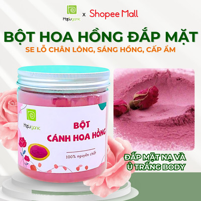 Bột Hoa Hồng Nguyên Chất Mặt Nạ Bột Thiên Nhiên Hapuganic Sáng Da Giảm Mụn Sáng Da Hồng Mịn 300g