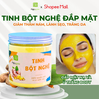 Tinh Bột Nghệ Nguyên Chất Mặt Nạ Bột Thiên Nhiên Hapuganic Sáng Da Mờ Thâm Giảm Mụn 300g