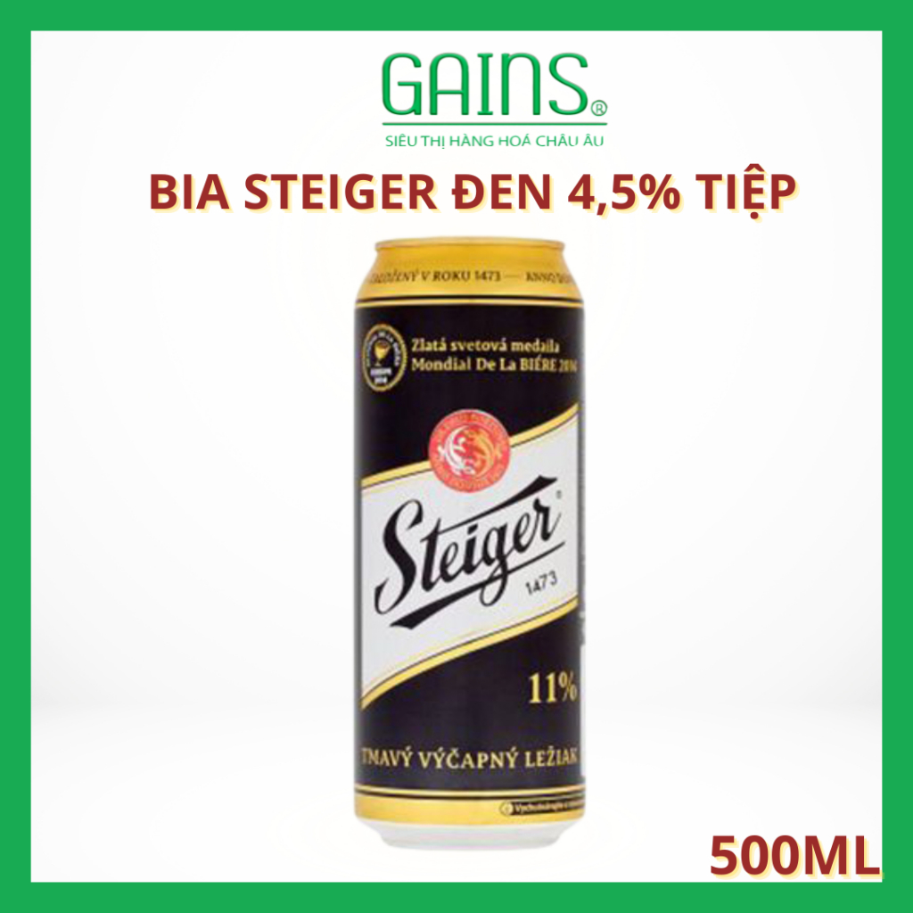 Bia Steiger đen 4,5% Tiệp -  500ml