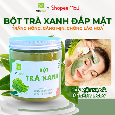 Mặt Nạ Bột Trà Xanh Hapuganic Sấy Lạnh Nguyên Chất Giúp Dưỡng Trắng Da, Ngừa Mụn, Thâm