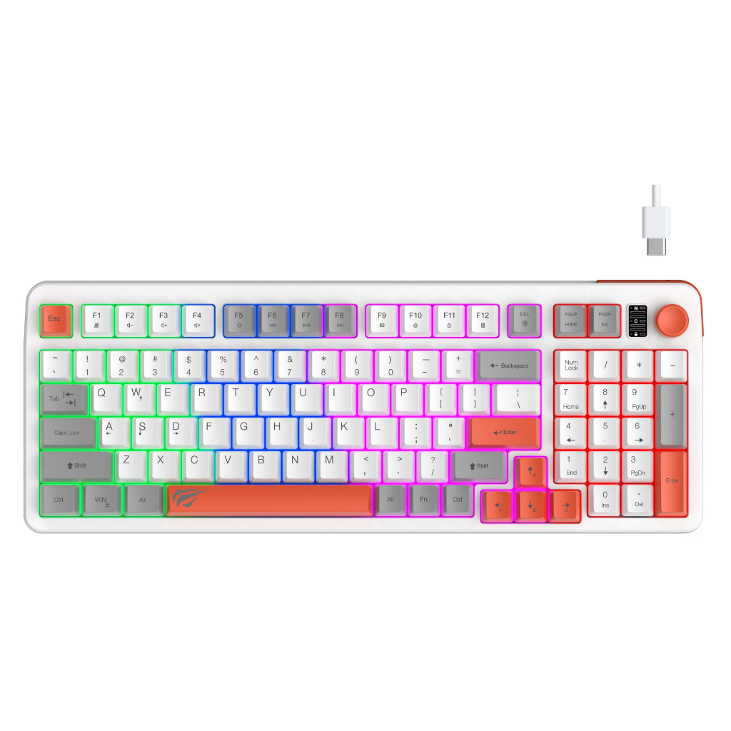 Bàn Phím Có Dây Havit KB895L Gamenote USB-C | Đèn Nền Cầu Vòng 99 Phím | BigBuy360 - bigbuy360.vn