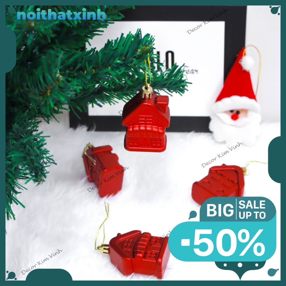 Set 4 Ngôi Nhà E35 Treo Cây Thông Noel Decor Giáng Sinh NTXSS220
