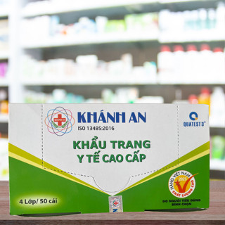 khẩu trang y tế cao cấp Khánh An 4 lớp kháng khuẩn Hộp 50 cái