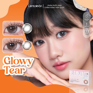  Kính áp tròng cận 1 tháng LENS XOẮN lens tự nhiên có viền giãn tròng hàn quốc cấp ẩm cao puscon OLENS GLOWY TEAR 