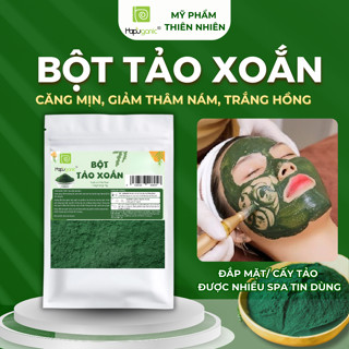  Bột Tảo Xoắn Spirulina Nguyên Chất Đắp Mặt Hapuganic Chuyên Dùng Spa Trắng Da Mờ Thâm Căng Mịn Da 