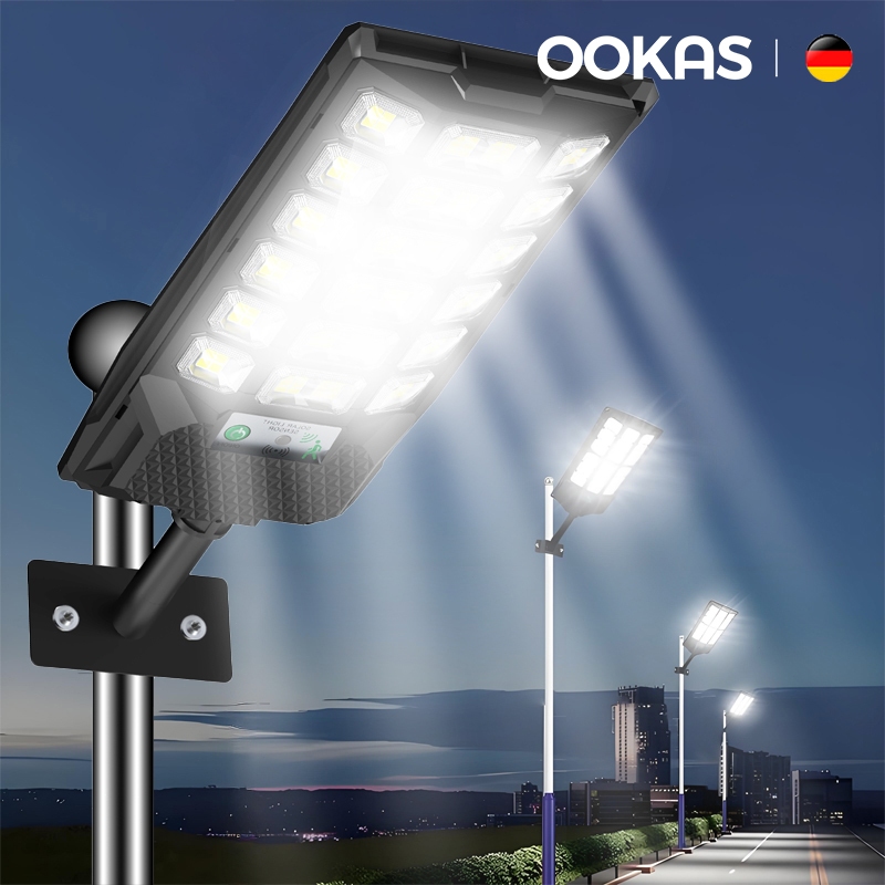 OOKAS Đèn năng lượng mặt trời sân vườn 3000W Thời gian sử dụng pin dài➕Cảm Biến Chuyển Động
