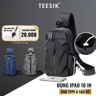 Túi nam đeo chéo TEE SIK túi đeo chéo cao cấp dáng balo đeo vai chống nước có ngăn sạc USB TS36