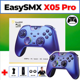 Tay Cầm EasySMX X05 PRO - X05 Chính Hãng Không Dây, 1000Hz, Hall Effect, LED RGB - Màu Tím Mới 2025