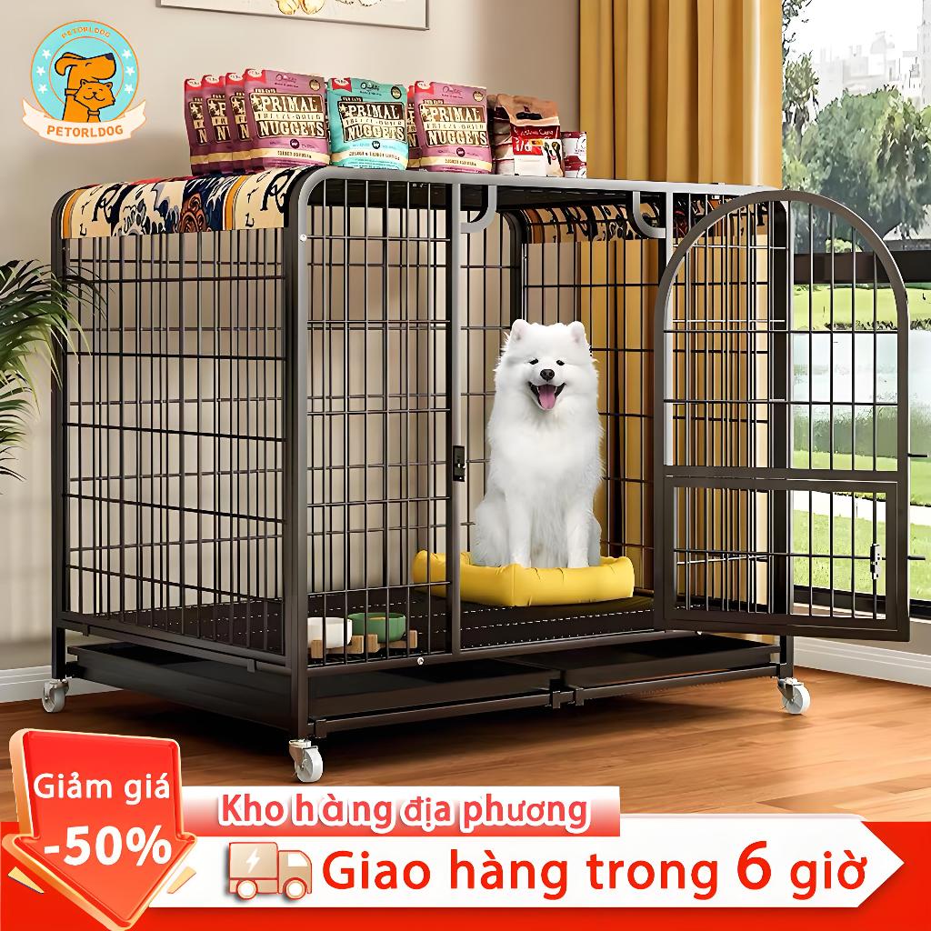 🐱Petorldog🐶 Chuồng Chó Nan Ông Màu Đen và Trắng Sơn Tĩnh Điện Dành chuồng chó lớn Size 60-125cm