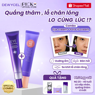 Dewycel Bộ 2 món Kem dưỡng mắt chống lão hóa Eyeplus, Kem giảm mụn lỗ chân lông Pore10