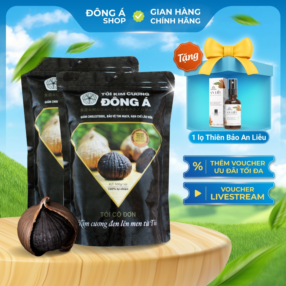   Combo 2 túi 500g  Tỏi đen cô đơn - Tỏi Kim Cương Đông Á loại 2 - Hỗ trợ đề kháng tiêu hóa,tim mạch 