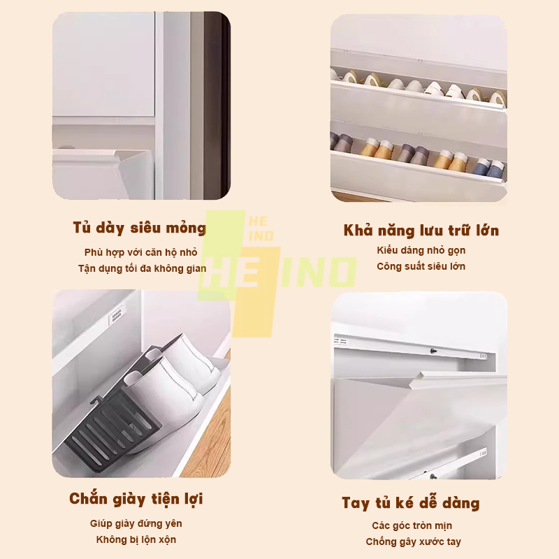 HEINO Tủ giày siêu mỏng bằng thép 2/3/4 tầng tiết kiệm diện tích sức chứa lớn cho lối vào nhà | BigBuy360 - bigbuy360.vn