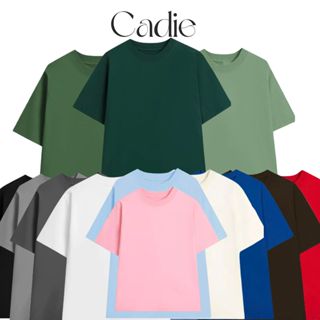  Áo Thun Trơn Cotton 250gsm CADIESTOREVN OVERSIZE Full Color Cổ Tròn Nam Nữ 
