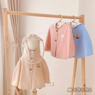  Monona Áo Choàng Thêu Kèm Mũ Chắn Giọt Bắn Chống Bụi Cho Bé Trai và Bé Gái Vải Linen Nhiều Mẫu 