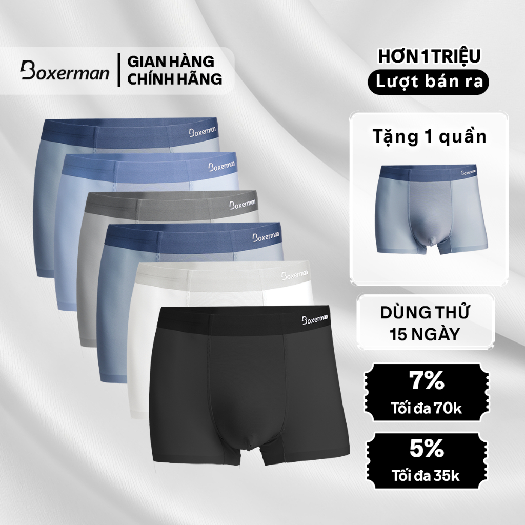 Combo 6 quần lót nam trunk PROFIT mềm mại co dãn cao cấp BOXERMAN