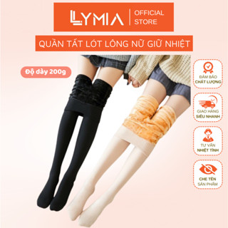 Quần tất nữ LYMIA lót lông dày màu da màu đen siêu ấm giữ nhiệt QT03
