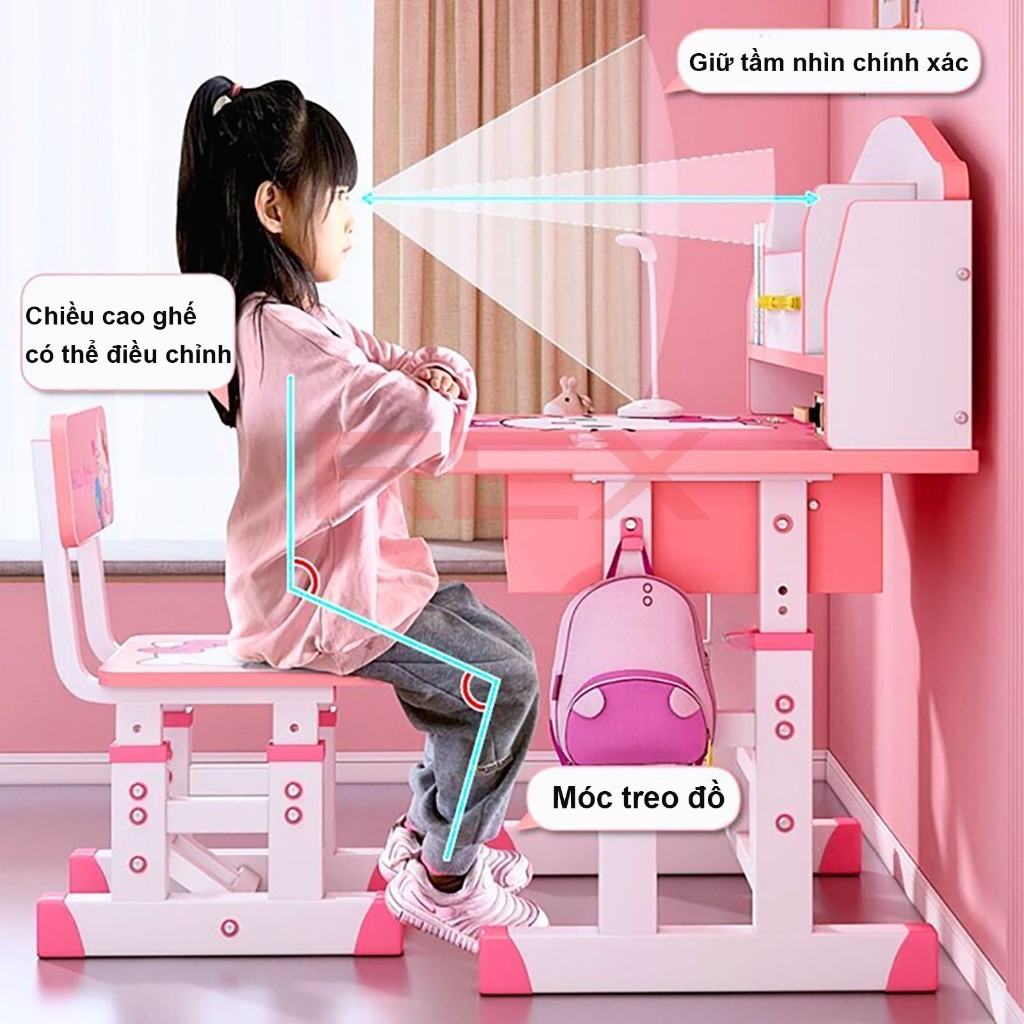 REX  bàn học cho bé Bàn học thông minh điều chỉnh độ cao sinh chống gù mùa học chàng trai cô gái | BigBuy360 - bigbuy360.vn