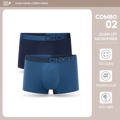 Combo 2 quần lót sịp nam trunk siêu nhẹ chỉ từ 30g Microfiber mesh mảnh mềm mịn thoáng khí - ONOFF 18UO23A022