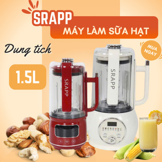 Máy Làm Sữa Hạt Đa Năng Srapp 1.5L, Giữ Ấm & Vệ Sinh Tự Động, 8 Chế Độ Nấu Thông Minh