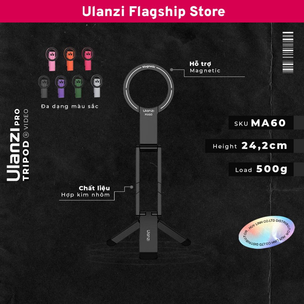 Ulanzi MA60 - Tripod mini kết nối từ tính Magnetic Phone Tripod gập gọn chính hãng