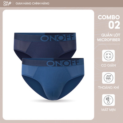 Combo 2 Quần lót sịp nam tam giác brief siêu nhẹ chỉ từ 30g Microfiber mesh mảnh mềm mịn thoáng khí ONOFF