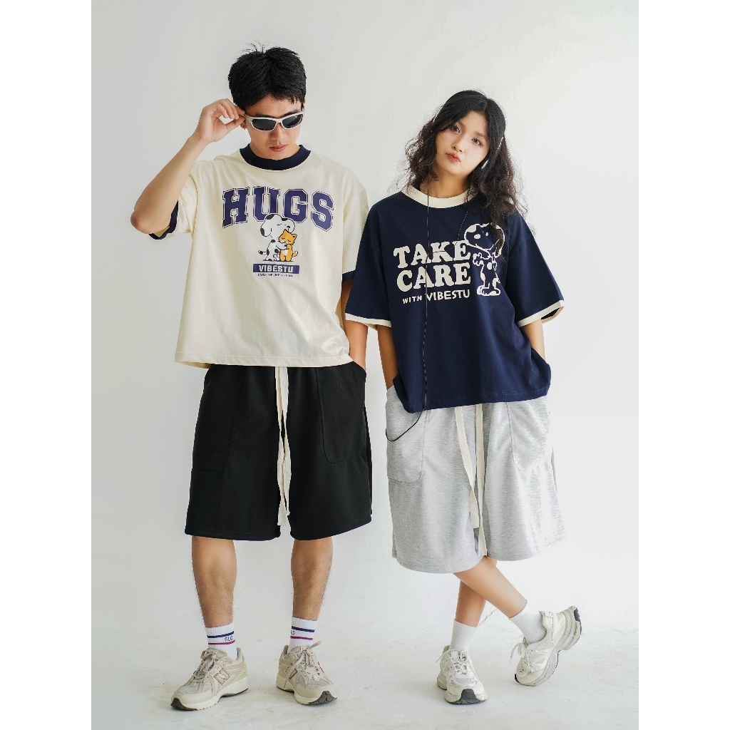 Áo Thun Local Brand VIBESTU " BST Phối Tay V1 ", Áo Thun Boxy Form Rộng Unisex 250Gsm 100% Cotton | BigBuy360 - bigbuy360.vn