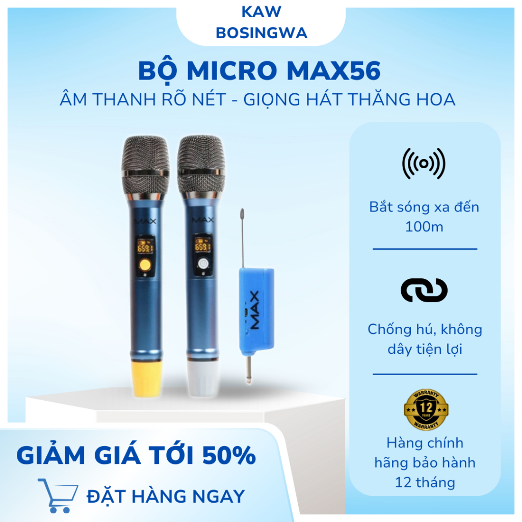 Bộ 2 Micro Không Dây Chính Hãng, Bắt Âm Thanh Rõ Chuẩn, Kết Nối Được Đa Thiết Bị, Kèm Pin Sạc
