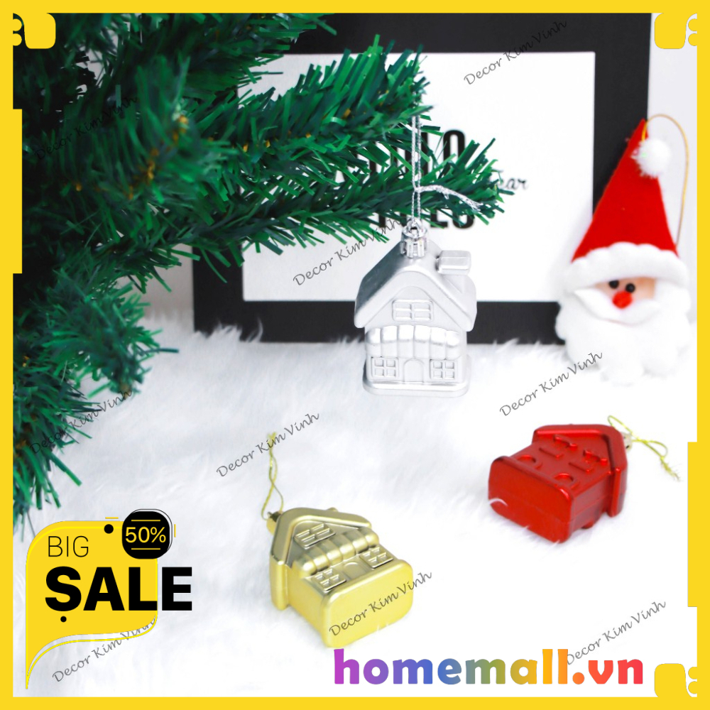 Set 4 Ngôi Nhà E35 Treo Cây Thông Noel Trang Trí HMSS220