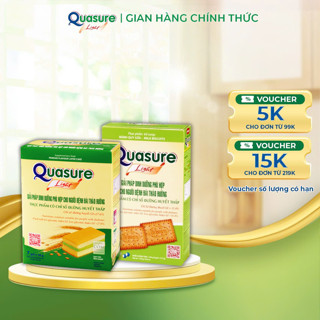Combo Mix 2 Hộp Bánh Quasure Light Bibica Bông Lan Cốm 126g/Bánh Quy 140g - Dành cho người ăn kiêng, tiểu đường