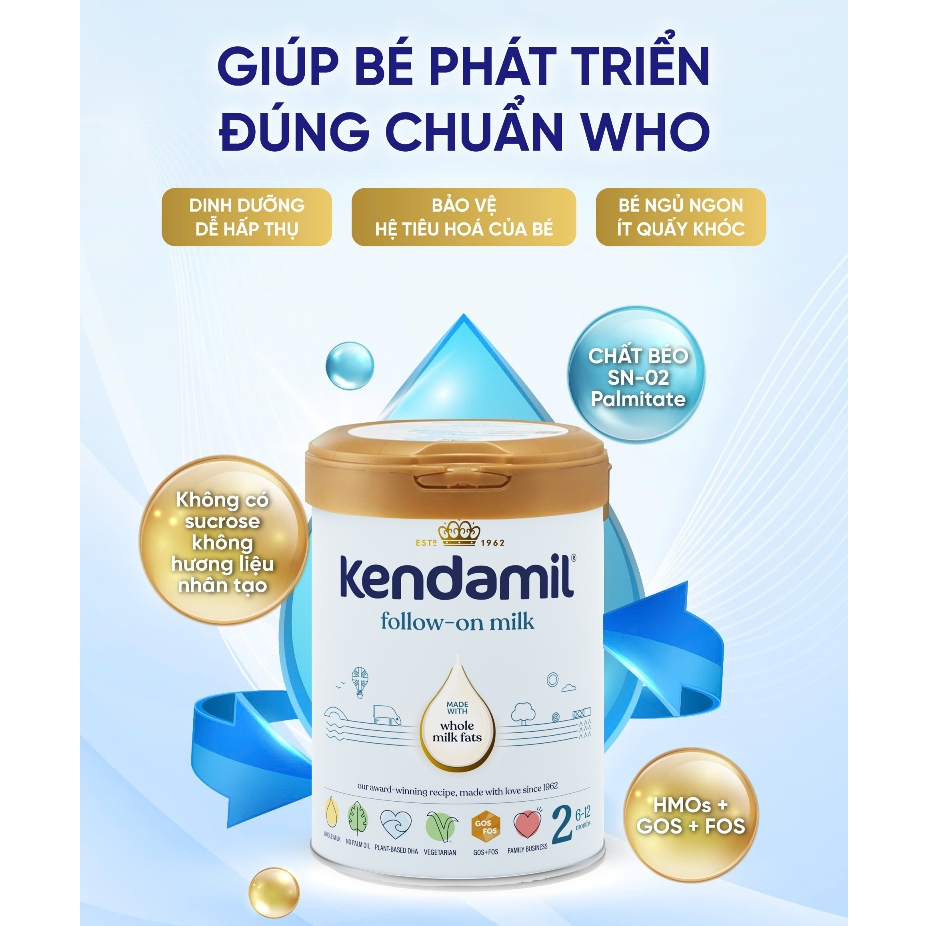 Goldbee - Sữa Công Thức Nguyên Kem Kendamil Classic Số 2 (800g)