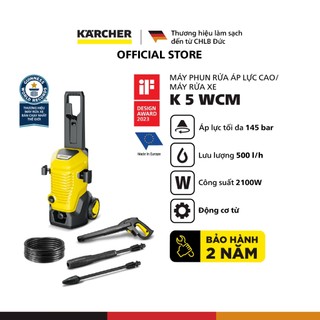   Sản xuất Châu ÂU  Máy phun rửa áp lực cao Karcher K 5 WCM - Động cơ từ - Công suất 2100W - Bảo hành 24 tháng 