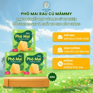 Phô mai rau củ Mămmy dạng bột kết hợp với rau củ tự nhiên bổ sung canxi và chất xơ cho bé 6 tháng, hộp 30g (10 gói)