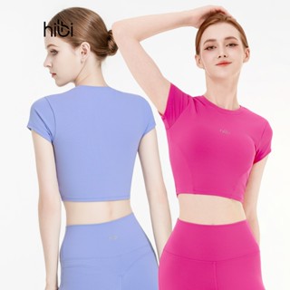  Áo croptop tập Yoga Gym Hibi Sports CR842 kiểu croptop có tay phối 2 bên chất vải Hi Fabric kèm mút ngực 