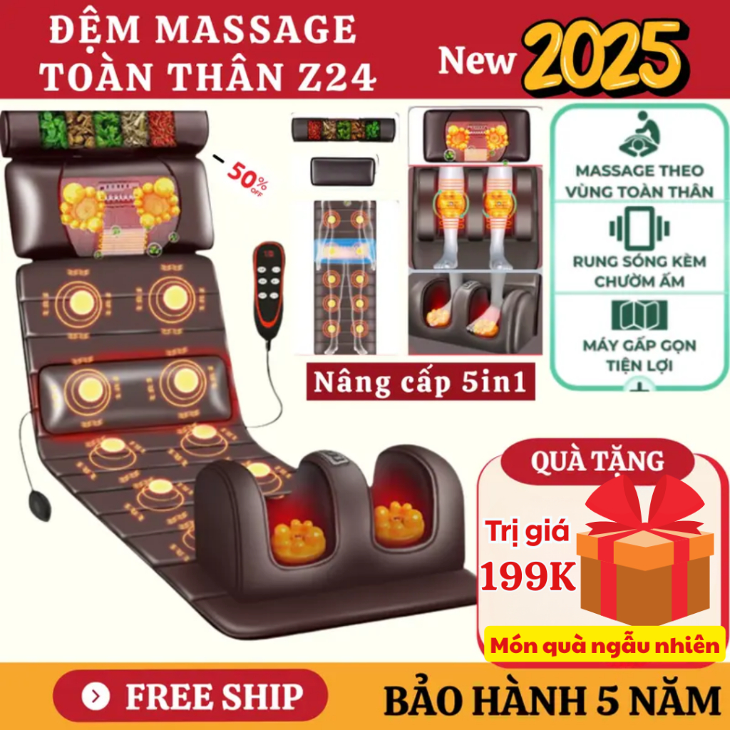 Nệm Massage Toàn Thân Cao Cấp – Giúp Thư Giãn, Giảm Đau Nhức Quà Tặng Sức Khỏe Cho Gia Đình