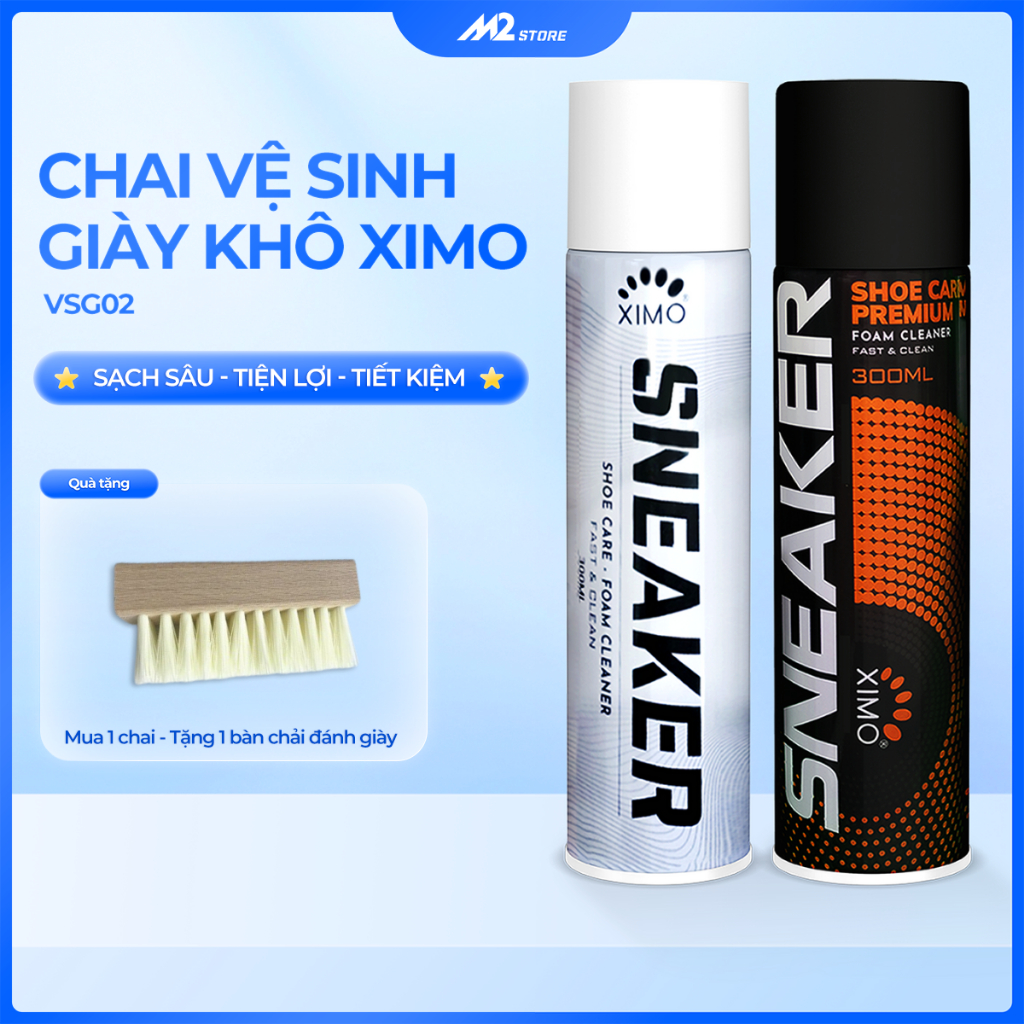 Chai xịt tạo bọt vệ sinh giày tiện lợi XIMO, Chai vệ sinh giày khô sạch và khử mùi hôi giày VSG02
