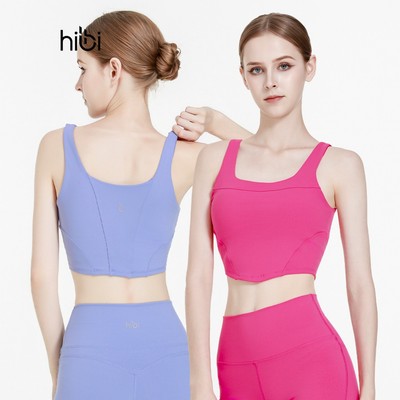 Áo croptop tập Yoga Gym Hibi Sports CR843 kiểu ba lỗ cổ vuông, kèm mút ngực