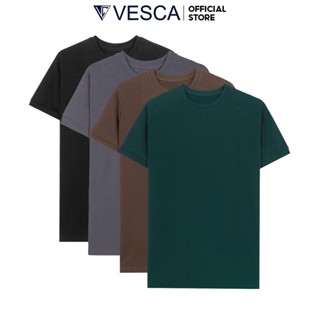 Áo Thun Nam Cotton Sợi Gân Trơn RAGLAN (Bản Nâng Cấp) Mềm Mịn Cổ Tròn Form Slimfit 5 Màu Vesca G8