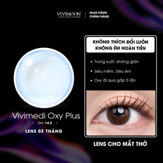 Lens cận trong suốt 3 tháng VIVIMOON cho mắt thở từ 0 - 8 độ giá 1 đôi