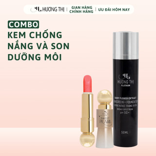  Bộ Đôi Kem Chống Nắng Trang Điểm Hương Thị Và Son Dưỡng Môi Không Phai Elyza Sweet Pearl 
