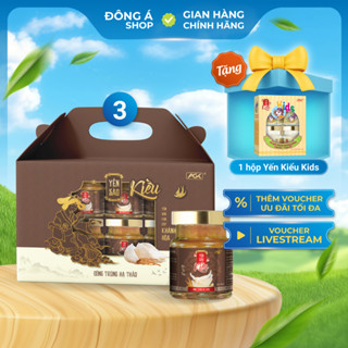  Yến Kiều - Combo 3 hộp Yến chưng đông trùng hạ thảo  hộp 6 hũ   - 30% Yến Khánh Hòa tự nhiên hỗ trợ tăng cường sức khỏe 