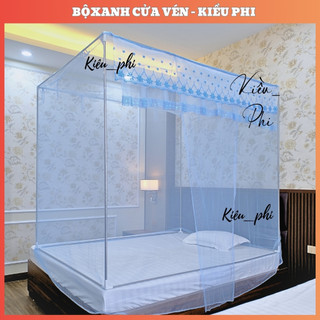 Màn ngủ chống muỗi, mùng tuyn thái, màn khung vuông inox 304 không khoan tường mẫu cửa vén cao cấp