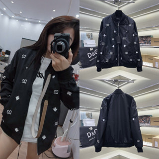 Áo khoác bomber gió nam nữ PB thêu logo lá phong chữ D2 monogram bo ống sọc gân lót 2 lớp boy phố AK246P