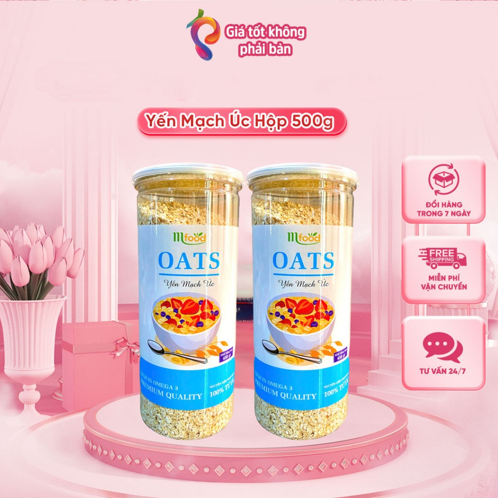 Yến Mạch Ăn liền không đường CÁN VỠ nguyên cám MFOOD ,Nhập Khẩu Úc nguyên chất, ăn kiêng
