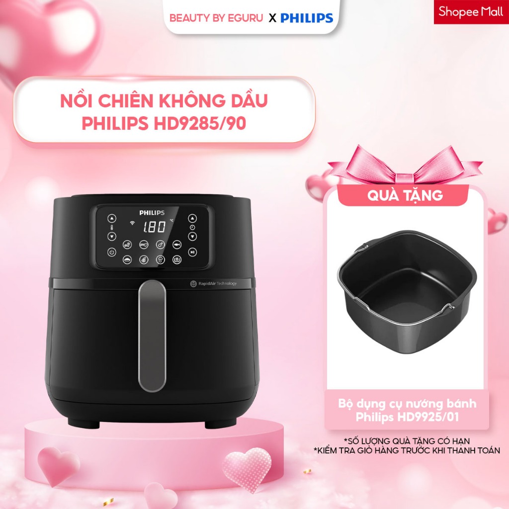 Nồi chiên không dầu Philips HD9285/90 Size XXL Wifi Connected - Hàng Chính Hãng