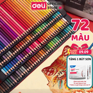  Bút Chì Màu Gốc Dầu Cao Cấp Hộp Thiếc Chuyên Nghiệp Siêu Mịn Deli- Vẽ Thiết Kế Phác Họa Tô Màu 