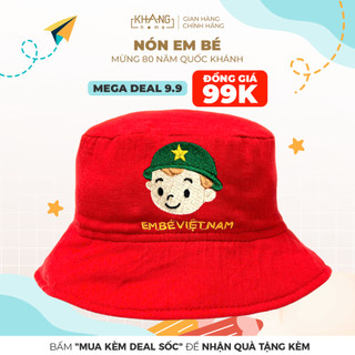   Phụ Kiện Quốc Khánh 2 9  Nón Cho Bé Nón Bucket Khang Home - Nón Thêu Tên Mũ Tai Bèo Nón Rộng Vành Trẻ Em 