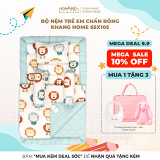 Bộ Nệm Trẻ Em Chần Bông Khang Home BabySafety An Toàn Giấc Ngủ Cho Bé Sơ Sinh KT 65x105cm,80x125cm