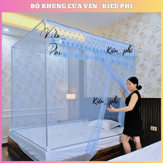  Trọn Bộ Khung INOX và Màn Dây Tuyn Thái Cửa Vén màn ngủ chống muỗi không khoan tường cho người lớn 