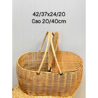 Khay lục bình có nắp  đựng đồ đa năng 3 size, picnic